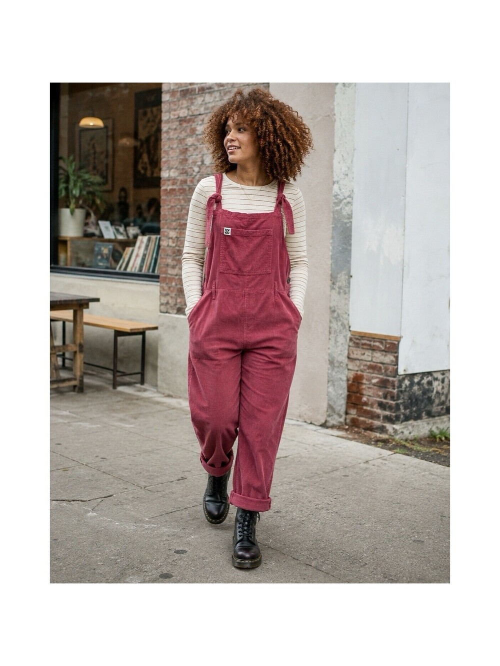 Lucy & Yak Blush Pink Corduroy Dungaree Overalls 4L